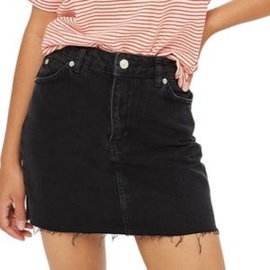 Topshop Black Denim Mini Skirt